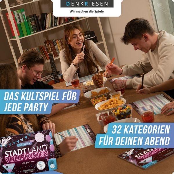 Produktbild: DENKRIESEN - STADT LAND VOLLPFOSTEN&reg; - PARTY EDITION - "Jetzt geht&rsquo;s rund."