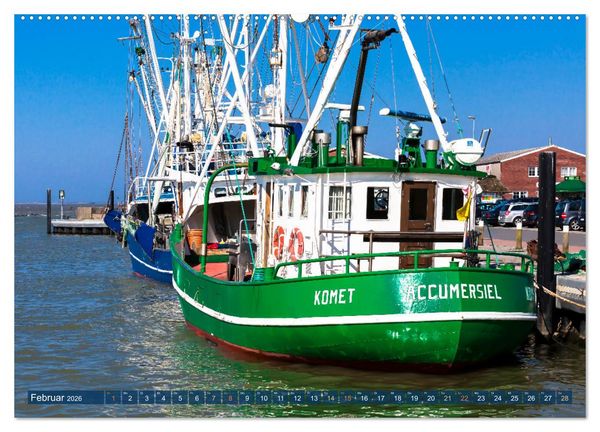 Produktbild: Maritime K&uuml;stenorte - von Greetsiel, &uuml;ber Neuharlingersiel bis Schillig (Wandkalender 2026 DIN A2 quer), CALVENDO Monatskalender