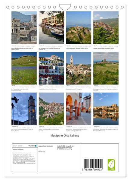 Produktbild: Magische Orte Italiens (Wandkalender 2026 DIN A4 hoch), CALVENDO Monatskalender