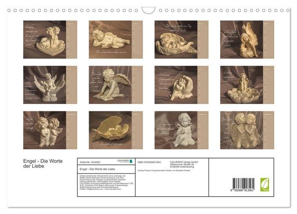 Produktbild: Engel - Die Worte der Liebe (Wandkalender 2027 DIN A3 quer), CALVENDO Monatskalender
