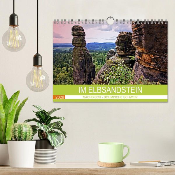 Produktbild: Im Elbsandstein - S&auml;chsisch-b&ouml;hmische Schweiz (Wandkalender 2026 DIN A4 quer), CALVENDO Monatskalender