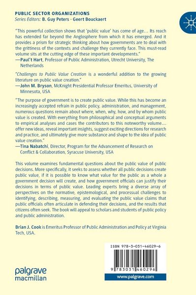 Produktbild: Challenges to Public Value Creation