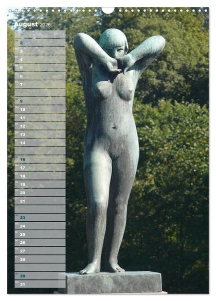 Produktbild: Skulpturen im Vigeland-Park Oslo (Wandkalender 2026 DIN A3 hoch), CALVENDO Monatskalender