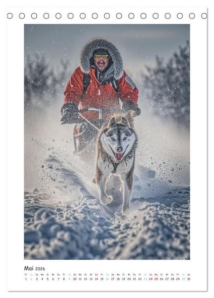 Produktbild: Schlittenhunderennen (Tischkalender 2026 DIN A5 hoch), CALVENDO Monatskalender