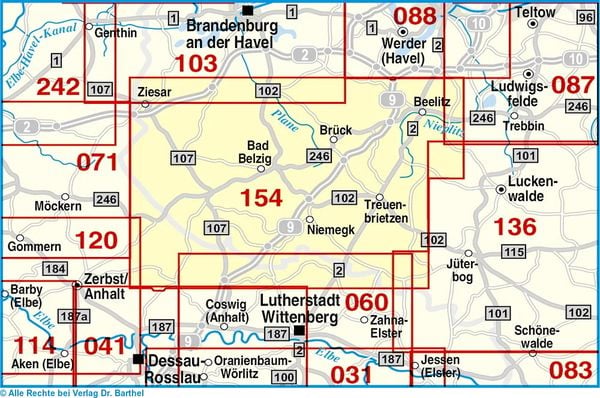 Produktbild: Gro&szlig;e Radwander- und Wanderkarte Hoher Fl&auml;ming, Bad Belzig, Beelitz und Umgebung 1 : 50 000