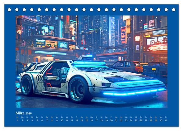 Produktbild: Zukunftsvisionen auf R&auml;dern - Dystopische Fahrzeuge (Tischkalender 2026 DIN A5 quer), CALVENDO Monatskalender