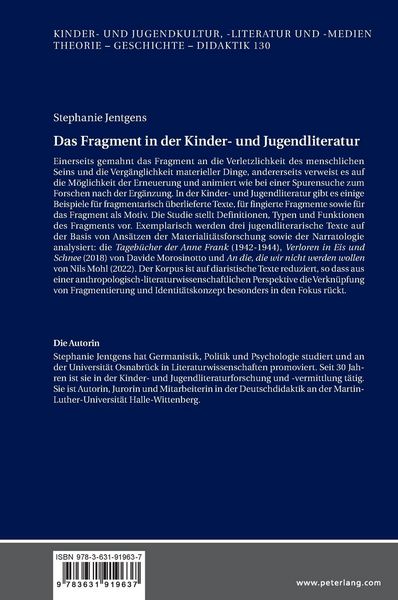 Produktbild: Das Fragment in der Kinder- und Jugendliteratur