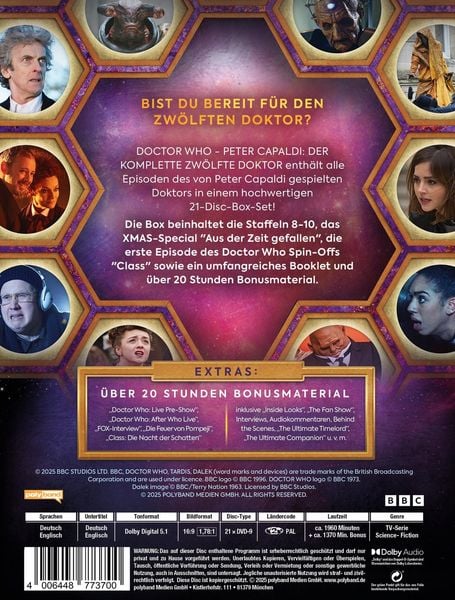 Produktbild: Doctor Who - Peter Capaldi: Der komplette 12.Doktor (Staffel 8-10 plus Specials) [21 DVDs]