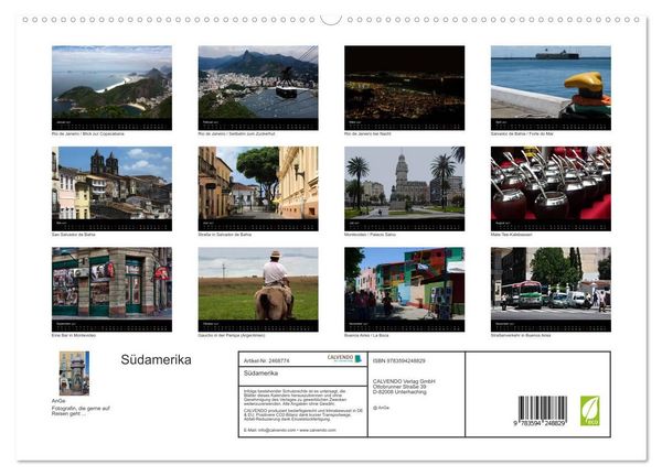 Produktbild: S&uuml;damerika (hochwertiger Premium Wandkalender 2027 DIN A2 quer), Kunstdruck in Hochglanz