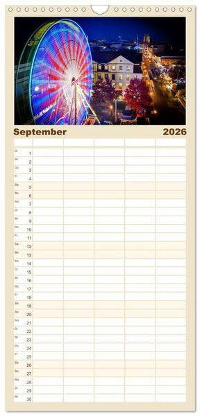 Produktbild: Familienplaner 2026 - Kassel begeistert mit 5 Spalten (Wandkalender, 21 x 45 cm) CALVENDO