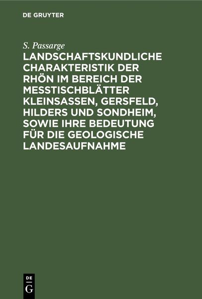 Produktbild: Landschaftskundliche Charakteristik der Rh&ouml;n im Bereich der Me&szlig;tischbl&auml;tter Kleinsassen, Gersfeld, Hilders und Sondheim, sowie ihre Bedeutung f&uuml;r die