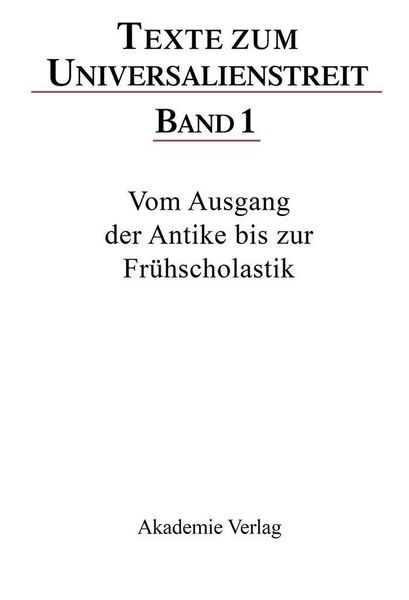 Produktbild: Vom Ausgang der Antike bis zur Fr&uuml;hscholastik