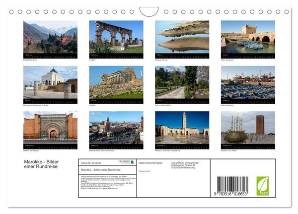 Produktbild: Marokko - Bilder einer Rundreise (Wandkalender 2026 DIN A4 quer), CALVENDO Monatskalender