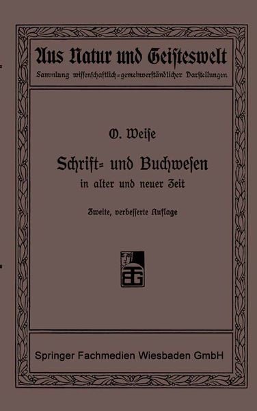 Produktbild: Schrift- und Buchwesen in alter und neuer Zeit