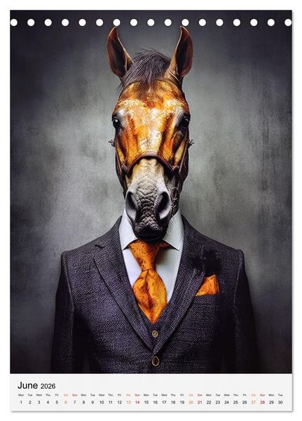 Produktbild: Stylish Horses (Desk Calendar 2026 DIN A5 portrait), CALVENDO 12 Month DeskCalendar