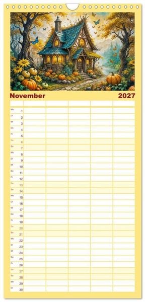 Produktbild: Familienplaner 2027 - Zauberhafte Feenh&auml;user - Wunderwelt der magischen Orte voller Fantasie mit 5 Spalten (Wandkalender, 21 x 45 cm) CALVENDO