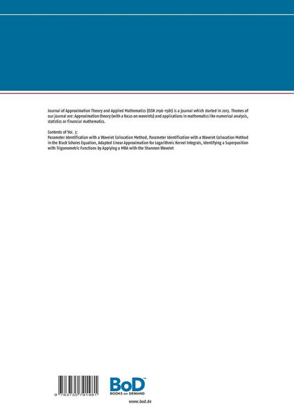 Produktbild: Journal of Approximation Theory and Applied Mathematics - 2014 Vol. 3