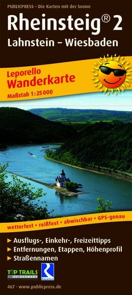 Wanderkarte Rheinsteig 02. Lahnstein - Wiesbaden 1 : 25 000, Sonstige von , KOMPASS freytag und berndt, 978-3-89920-467-4