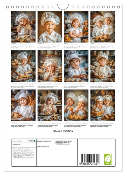 Produktbild: Backen mit Kids (Wandkalender 2026 DIN A4 hoch), CALVENDO Monatskalender