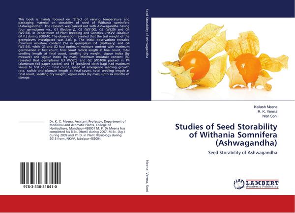 Produktbild: Studies of Seed Storability of Withania Somnifera (Ashwagandha)