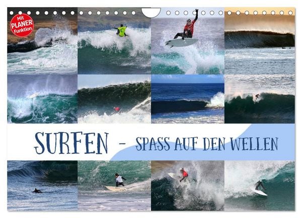 Surfen - Spaß auf den Wellen (Wandkalender 2026 DIN A4 quer), CALVENDO Monatskalender