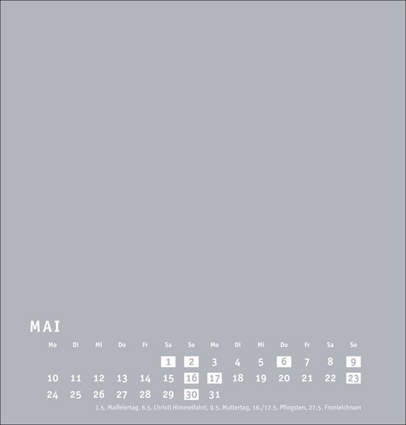 Produktbild: Premium-Bastelkalender silbergrau mittel 2027