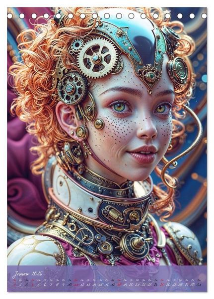 Produktbild: Fantasie-K&ouml;niginnen des Steampunk - Digitale Kunst (Tischkalender 2026 DIN A5 hoch), CALVENDO Monatskalender