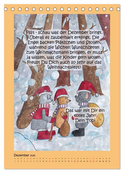 Produktbild: Tobi und das Jahr (Tischkalender 2026 DIN A5 hoch), CALVENDO Monatskalender
