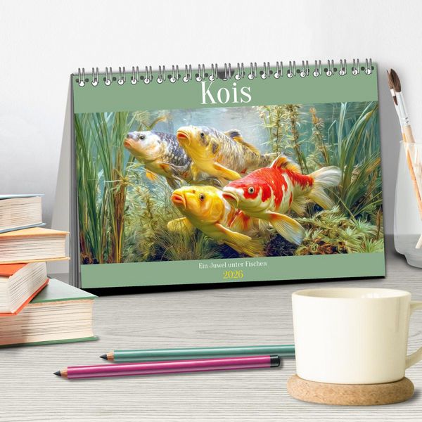 Produktbild: Kois - Ein Juwel unter Fischen (Tischkalender 2026 DIN A5 quer), CALVENDO Monatskalender