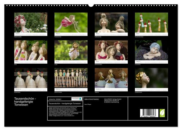 Produktbild: Tausendsch&ouml;n - handgeferigte Tonwesen (hochwertiger Premium Wandkalender 2026 DIN A2 quer), Kunstdruck in Hochglanz