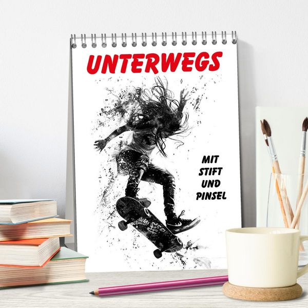 Produktbild: Unterwegs - Mit Stift und Pinsel (Tischkalender 2026 DIN A5 hoch), CALVENDO Monatskalender