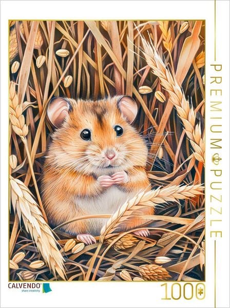 Produktbild: CALVENDO Puzzle Feldhamster im Getreidefeld | 1000 Teile Lege-Gr&ouml;&szlig;e 64x48cm Foto-Puzzle f&uuml;r gl&uuml;ckliche Stunden