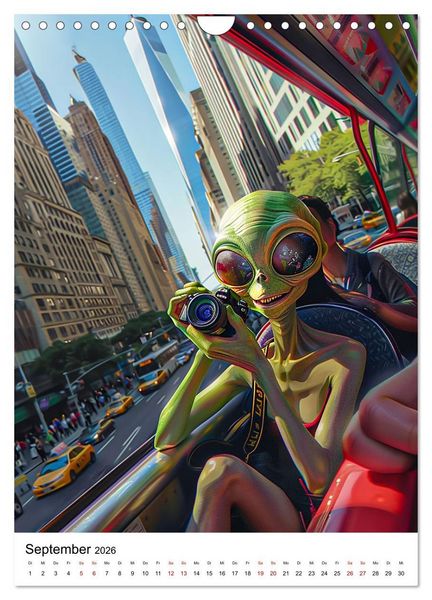 Produktbild: Aliens im Urlaub (Wandkalender 2026 DIN A4 hoch), CALVENDO Monatskalender