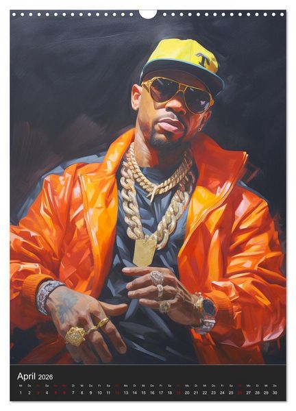 Produktbild: Rap Kings. Paintings im Streetwear-Charme (Wandkalender 2026 DIN A3 hoch), CALVENDO Monatskalender