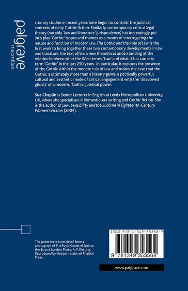 Produktbild: The Gothic and the Rule of the Law, 1764-1820