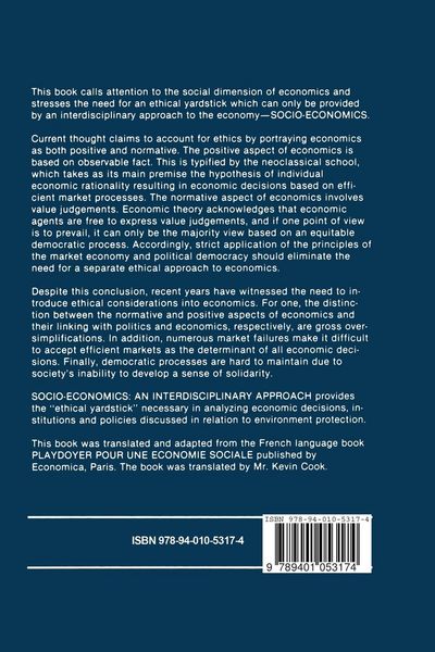 Produktbild: Socio-Economics: An Interdisciplinary Approach