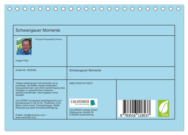 Produktbild: Schwangauer Momente (Tischkalender 2026 DIN A5 quer), CALVENDO Monatskalender