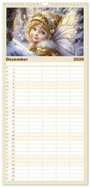 Produktbild: Familienplaner 2026 - Feenstaub und Kinderlachen mit 5 Spalten (Wandkalender, 21 x 45 cm) CALVENDO