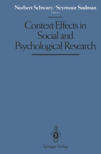 Produktbild: Context Effects in Social and Psychological Research