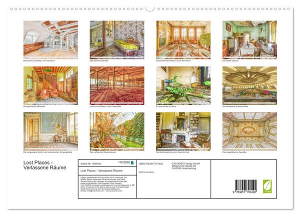 Produktbild: Lost Places - Verlassene R&auml;ume (hochwertiger Premium Wandkalender 2026 DIN A2 quer), Kunstdruck in Hochglanz