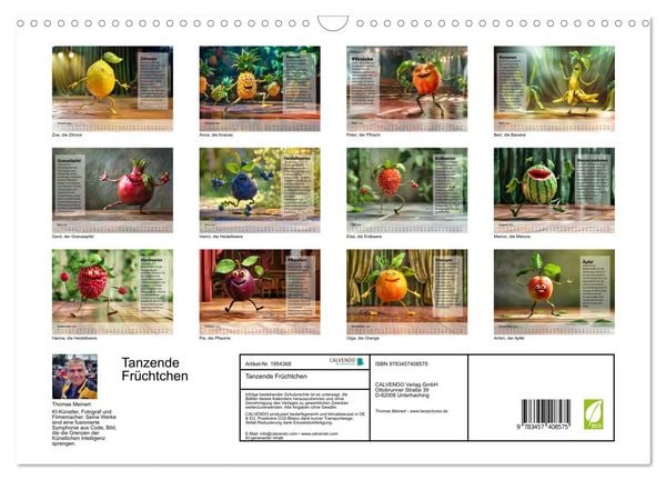 Produktbild: Tanzende Fr&uuml;chtchen (Wandkalender 2026 DIN A3 quer), CALVENDO Monatskalender