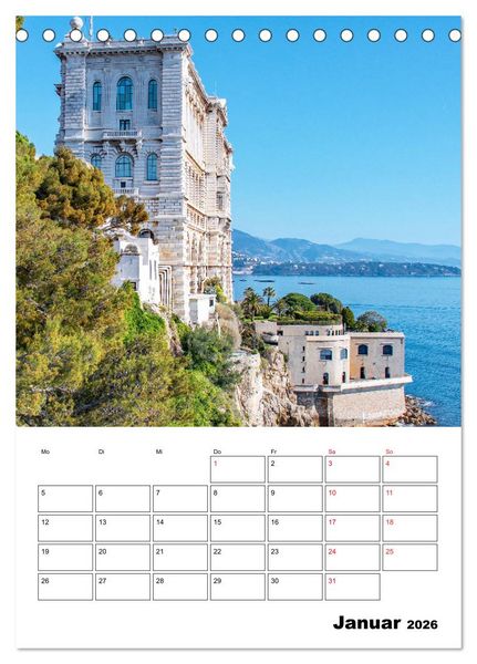 Produktbild: Monaco - F&uuml;rstentum an der C&ocirc;te d'Azur (Tischkalender 2026 DIN A5 hoch), CALVENDO Monatskalender