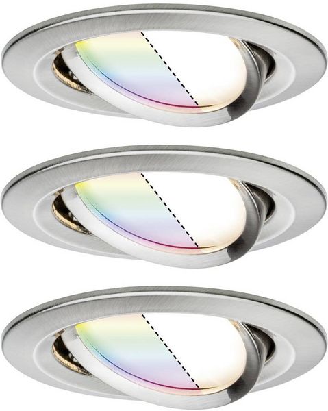 Produktbild: Paulmann 92965 LED-Einbauleuchte 3er Set LED 15.6W Eisen (geb&uuml;rstet)