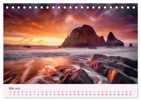 Produktbild: Sturmgetrieben - Der wilde K&uuml;stenkalender (Tischkalender 2026 DIN A5 quer), CALVENDO Monatskalender