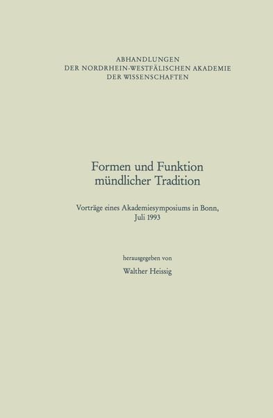Produktbild: Formen und Funktion m&uuml;ndlicher Tradition