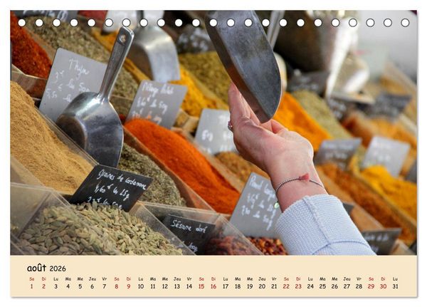 Produktbild: Aux march&eacute;s en France (Calendrier de bureau 2026 DIN A5 vertical), CALVENDO calendrier mensuel
