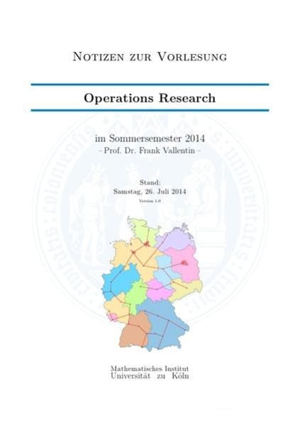 Operations Research, Taschenbuch von Tim Steinbach, Epubli, 9783741803154
