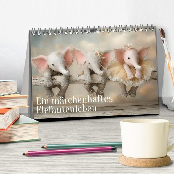 Produktbild: Ein m&auml;rchenhaftes Elefantenleben (Tischkalender 2027 DIN A5 quer), CALVENDO Monatskalender