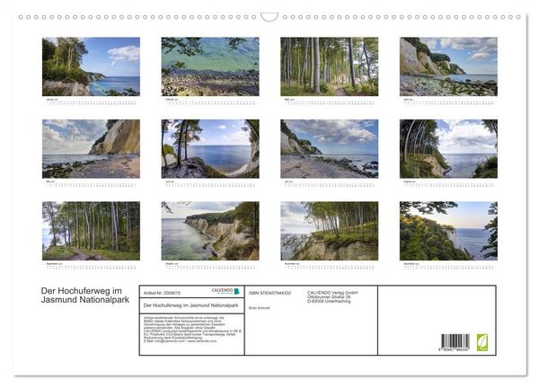 Produktbild: Der Hochuferweg im Jasmund Nationalpark (Wandkalender 2026 DIN A2 quer), CALVENDO Monatskalender