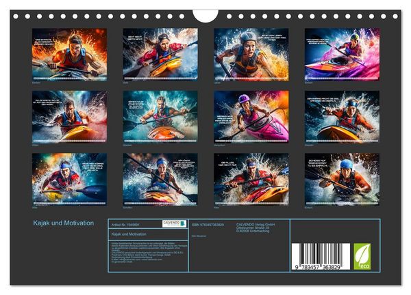 Produktbild: Kajak und Motivation (Wandkalender 2026 DIN A4 quer), CALVENDO Monatskalender
